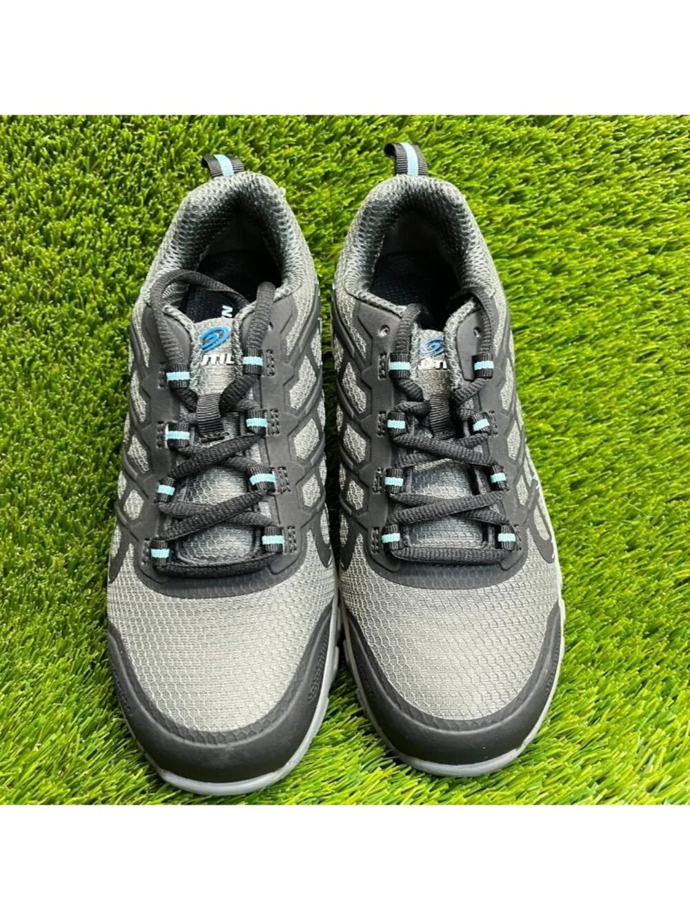 Nautilus Stratus Women Size 7.5D Gray Black Blue Composite Toe Safety Work Shoes